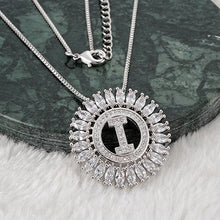 Load image into Gallery viewer, Fashion Design Gift Initials Letter Pendant Necklace Rare Trapezoidal Copper Cubic Zirconia High Quality Jewelry for Women