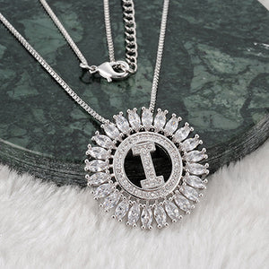 Fashion Design Gift Initials Letter Pendant Necklace Rare Trapezoidal Copper Cubic Zirconia High Quality Jewelry for Women
