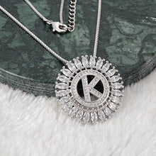Load image into Gallery viewer, Fashion Design Gift Initials Letter Pendant Necklace Rare Trapezoidal Copper Cubic Zirconia High Quality Jewelry for Women