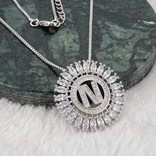 Load image into Gallery viewer, Fashion Design Gift Initials Letter Pendant Necklace Rare Trapezoidal Copper Cubic Zirconia High Quality Jewelry for Women