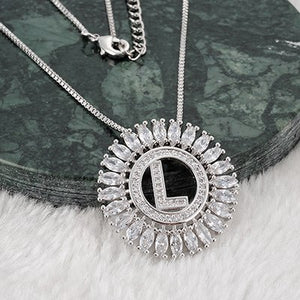 Fashion Design Gift Initials Letter Pendant Necklace Rare Trapezoidal Copper Cubic Zirconia High Quality Jewelry for Women
