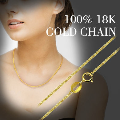 18K Gold Jewelry Genuine 18K Yellow Gold Chain Long Real Au750 Necklace Pendant Wedding Party Gift For Women ZXX312
