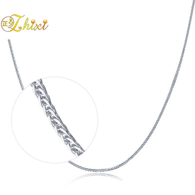 18K White Gold Jewelry Fine Real White Gold Chain Necklace 18 inches Au750 Classic Wedding Gift For Women ZXX312bai