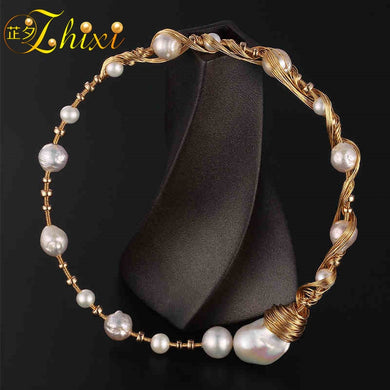 Collana girocollo di perle per donna gioielleria raffinata Coppia di perle bianche barocche regalo di nascita di nuova moda EB219 