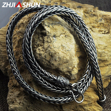 4/5MM Mens Snake Chains Necklaces 925 Sterling Silver Long Necklace for Men Male Thai Silver Jewelry 55cm 60cm