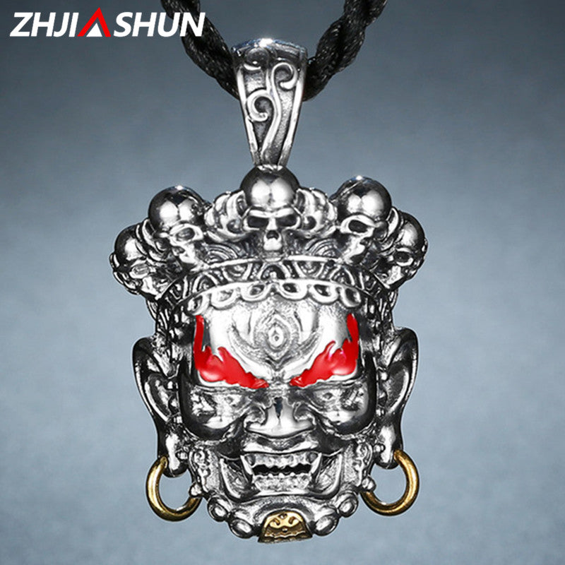 Genuine 100% 925 Sterling Silver Lucky Necklaces Pendants for Men Male Thai Silver Jewelries