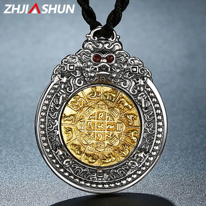 Retro Vajra Pendant Necklaces S925 Sterling Silver necklace for Men Male Thai Silver Jewelries