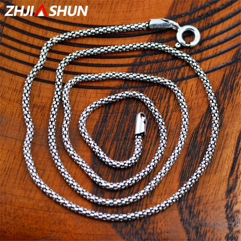 Collana in argento sterling massiccio 925 per uomo Catene da uomo vintage maschili Collane Gioielli in argento tailandese Migliori regali 