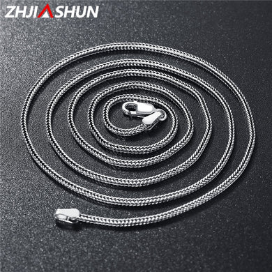Vintage Thailand Thai Silver Men Chain Necklaces 925 Sterling Silver Long Chains for Male Women 60cm 70cm 75cm
