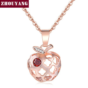 Delicate Hollow Out Apple Shape RoseGold Color Pendant Necklace Fashion Jewelry Wholesale ZYN619 ZYN620 ZYN621 ZYN622