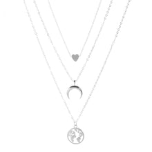 Carica l&#39;immagine nel visualizzatore di Gallery, Collana girocollo semplice a forma di cuore con stella di luna per collana a catena da donna con ciondolo sul collo Girocolli Collane di Boemia Regali di gioielli 