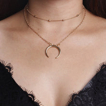 Carica l&#39;immagine nel visualizzatore di Gallery, Collana girocollo semplice a forma di cuore con stella di luna per collana a catena da donna con ciondolo sul collo Girocolli Collane di Boemia Regali di gioielli 