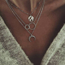 Carica l&#39;immagine nel visualizzatore di Gallery, Collana girocollo semplice a forma di cuore con stella di luna per collana a catena da donna con ciondolo sul collo Girocolli Collane di Boemia Regali di gioielli 