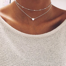 Carica l&#39;immagine nel visualizzatore di Gallery, Collana girocollo semplice a forma di cuore con stella di luna per collana a catena da donna con ciondolo sul collo Girocolli Collane di Boemia Regali di gioielli 
