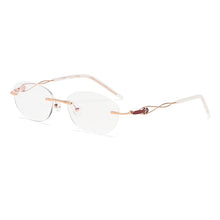 Carica l&#39;immagine nel visualizzatore di Gallery, ZIROSAT 2378 Occhiali senza montatura in oro Telaio da donna Occhiali da vista leggeri con montatura ottica Montature da vista Miopia Occhiali da vista 