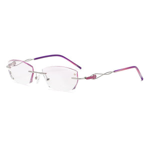 ZIROSAT 2378 Occhiali senza montatura in oro Telaio da donna Occhiali da vista leggeri con montatura ottica Montature da vista Miopia Occhiali da vista 