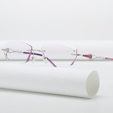 ZIROSAT 2378 Occhiali senza montatura in oro Telaio da donna Occhiali da vista leggeri con montatura ottica Montature da vista Miopia Occhiali da vista 
