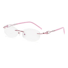 Carica l&#39;immagine nel visualizzatore di Gallery, ZIROSAT 2378 Occhiali senza montatura in oro Telaio da donna Occhiali da vista leggeri con montatura ottica Montature da vista Miopia Occhiali da vista 