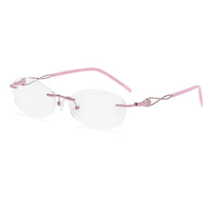 ZIROSAT 2378 Occhiali senza montatura in oro Telaio da donna Occhiali da vista leggeri con montatura ottica Montature da vista Miopia Occhiali da vista 