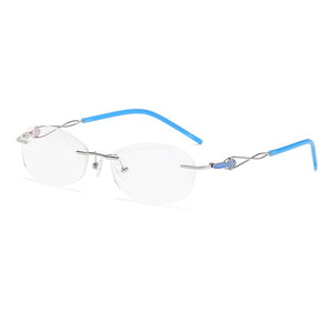 ZIROSAT 2378 Occhiali senza montatura in oro Telaio da donna Occhiali da vista leggeri con montatura ottica Montature da vista Miopia Occhiali da vista 