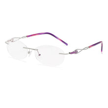 Carica l&#39;immagine nel visualizzatore di Gallery, ZIROSAT 2378 Occhiali senza montatura in oro Telaio da donna Occhiali da vista leggeri con montatura ottica Montature da vista Miopia Occhiali da vista 