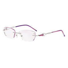 Carica l&#39;immagine nel visualizzatore di Gallery, ZIROSAT 2378 Occhiali senza montatura in oro Telaio da donna Occhiali da vista leggeri con montatura ottica Montature da vista Miopia Occhiali da vista 