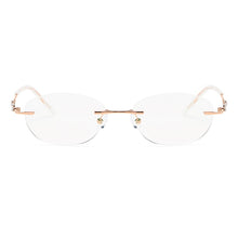 Carica l&#39;immagine nel visualizzatore di Gallery, ZIROSAT 2378 Occhiali senza montatura in oro Telaio da donna Occhiali da vista leggeri con montatura ottica Montature da vista Miopia Occhiali da vista 