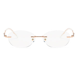 ZIROSAT 2378 Occhiali senza montatura in oro Telaio da donna Occhiali da vista leggeri con montatura ottica Montature da vista Miopia Occhiali da vista 