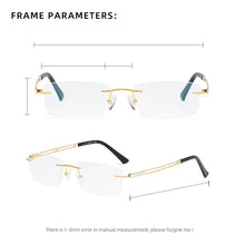 Load image into Gallery viewer, ZIROSAT 2871 Men Pure Titanium Rimless Glasses Frame Male Square Ultralight Man Frameless Myopia Optical Frames Eyewear