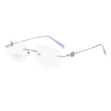 Load image into Gallery viewer, ZIROSAT 52023 Alloy Rimless Diamond Cutting Woman Glasses Frame Optical Prescription Eyeglasses Woman Eyewear Fashion