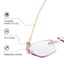 Load image into Gallery viewer, ZIROSAT 52023 Alloy Rimless Diamond Cutting Woman Glasses Frame Optical Prescription Eyeglasses Woman Eyewear Fashion