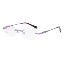 Carica l&#39;immagine nel visualizzatore di Gallery, ZIROSAT 58133 Occhiali senza montatura in oro Telaio da donna Occhiali da vista leggeri con montatura ottica Montature per occhiali da vista Miopia 