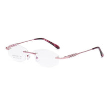 Carica l&#39;immagine nel visualizzatore di Gallery, ZIROSAT 58133 Occhiali senza montatura in oro Telaio da donna Occhiali da vista leggeri con montatura ottica Montature per occhiali da vista Miopia 