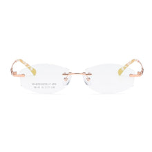 Carica l&#39;immagine nel visualizzatore di Gallery, ZIROSAT 58133 Occhiali senza montatura in oro Telaio da donna Occhiali da vista leggeri con montatura ottica Montature per occhiali da vista Miopia 