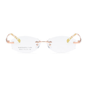 ZIROSAT 58133 Occhiali senza montatura in oro Telaio da donna Occhiali da vista leggeri con montatura ottica Montature per occhiali da vista Miopia 