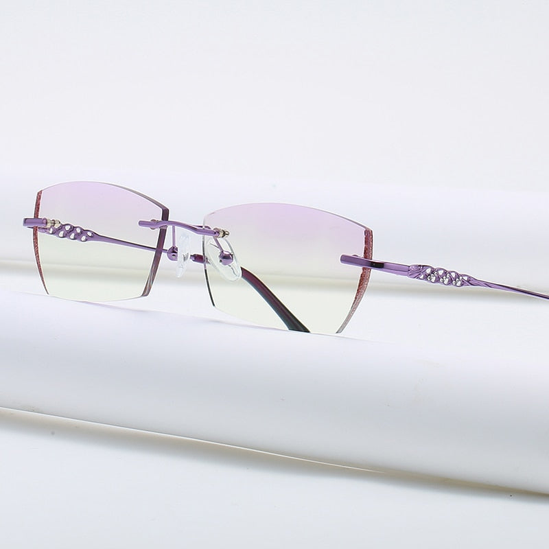 ZIROSAT 58133 Occhiali senza montatura in oro Telaio da donna Occhiali da vista leggeri con montatura ottica Montature per occhiali da vista Miopia 