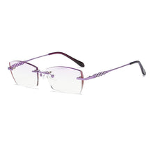 Carica l&#39;immagine nel visualizzatore di Gallery, ZIROSAT 58133 Occhiali senza montatura in oro Telaio da donna Occhiali da vista leggeri con montatura ottica Montature per occhiali da vista Miopia 