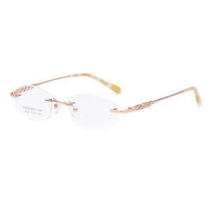 ZIROSAT 58133 Occhiali senza montatura in oro Telaio da donna Occhiali da vista leggeri con montatura ottica Montature per occhiali da vista Miopia 