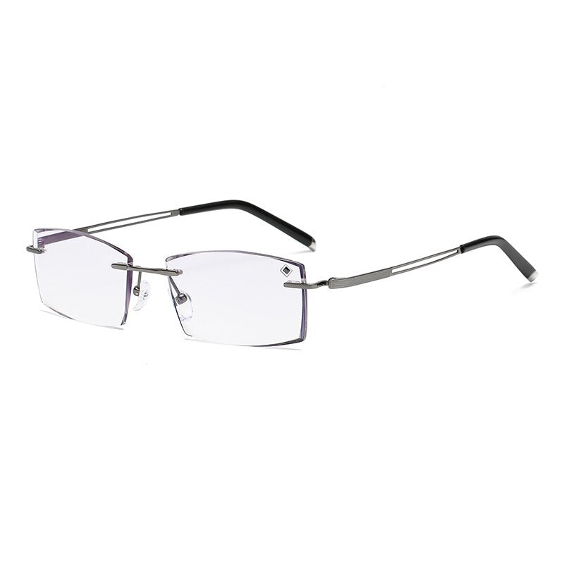 ZIROSAT 630HT Pure Titanium Rimless Diamond Cutting Man Glasses Frame Optical Prescription Eyeglasses Eyewear Fashion