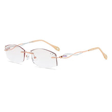 Load image into Gallery viewer, ZIROSAT 88038 Tint Lenses Myopia Glasses Reading Glasses Diamond Cutting Rimless Titanium Glasses Frame for Women