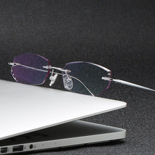 Load image into Gallery viewer, ZIROSAT 9037 Pure Titanium Rimless Men Eyeglasses Frame Brand Designer Myopia Clear Optical Prescription Eyewear Frame