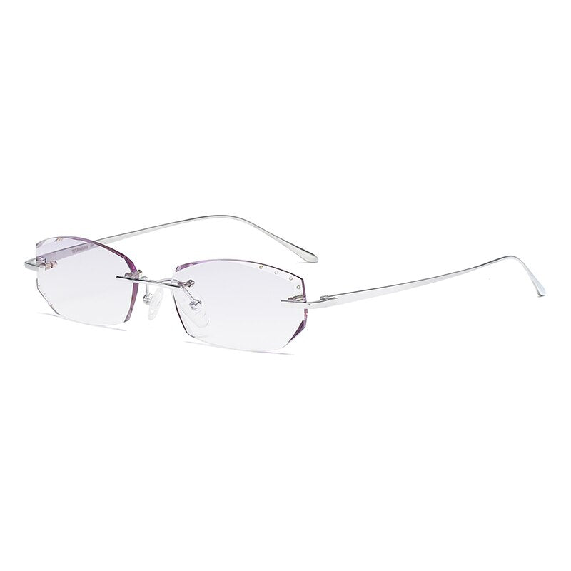 ZIROSAT 9037 Pure Titanium Rimless Men Eyeglasses Frame Brand Designer Myopia Clear Optical Prescription Eyewear Frame