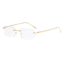 Load image into Gallery viewer, ZIROSAT 9037 Pure Titanium Rimless Men Eyeglasses Frame Brand Designer Myopia Clear Optical Prescription Eyewear Frame