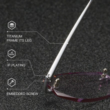 Load image into Gallery viewer, ZIROSAT 9037 Pure Titanium Rimless Men Eyeglasses Frame Brand Designer Myopia Clear Optical Prescription Eyewear Frame