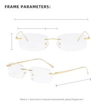 Load image into Gallery viewer, ZIROSAT 9037 Pure Titanium Rimless Men Eyeglasses Frame Brand Designer Myopia Clear Optical Prescription Eyewear Frame