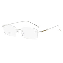 Load image into Gallery viewer, ZIROSAT 9083 Titanium  Male Rimless Eyewear Diamond Trimmed Myopia Spectacle Frame Men Sunglasses Tint Lenses