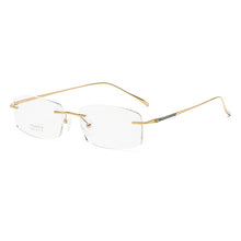 Load image into Gallery viewer, ZIROSAT 9083 Titanium  Male Rimless Eyewear Diamond Trimmed Myopia Spectacle Frame Men Sunglasses Tint Lenses