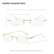 Load image into Gallery viewer, ZIROSAT 9083 Titanium  Male Rimless Eyewear Diamond Trimmed Myopia Spectacle Frame Men Sunglasses Tint Lenses