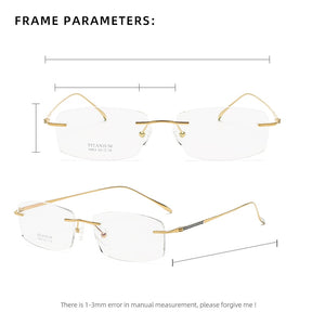 ZIROSAT 9083 Titanium  Male Rimless Eyewear Diamond Trimmed Myopia Spectacle Frame Men Sunglasses Tint Lenses