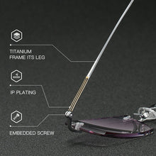 Load image into Gallery viewer, ZIROSAT 9083 Titanium  Male Rimless Eyewear Diamond Trimmed Myopia Spectacle Frame Men Sunglasses Tint Lenses